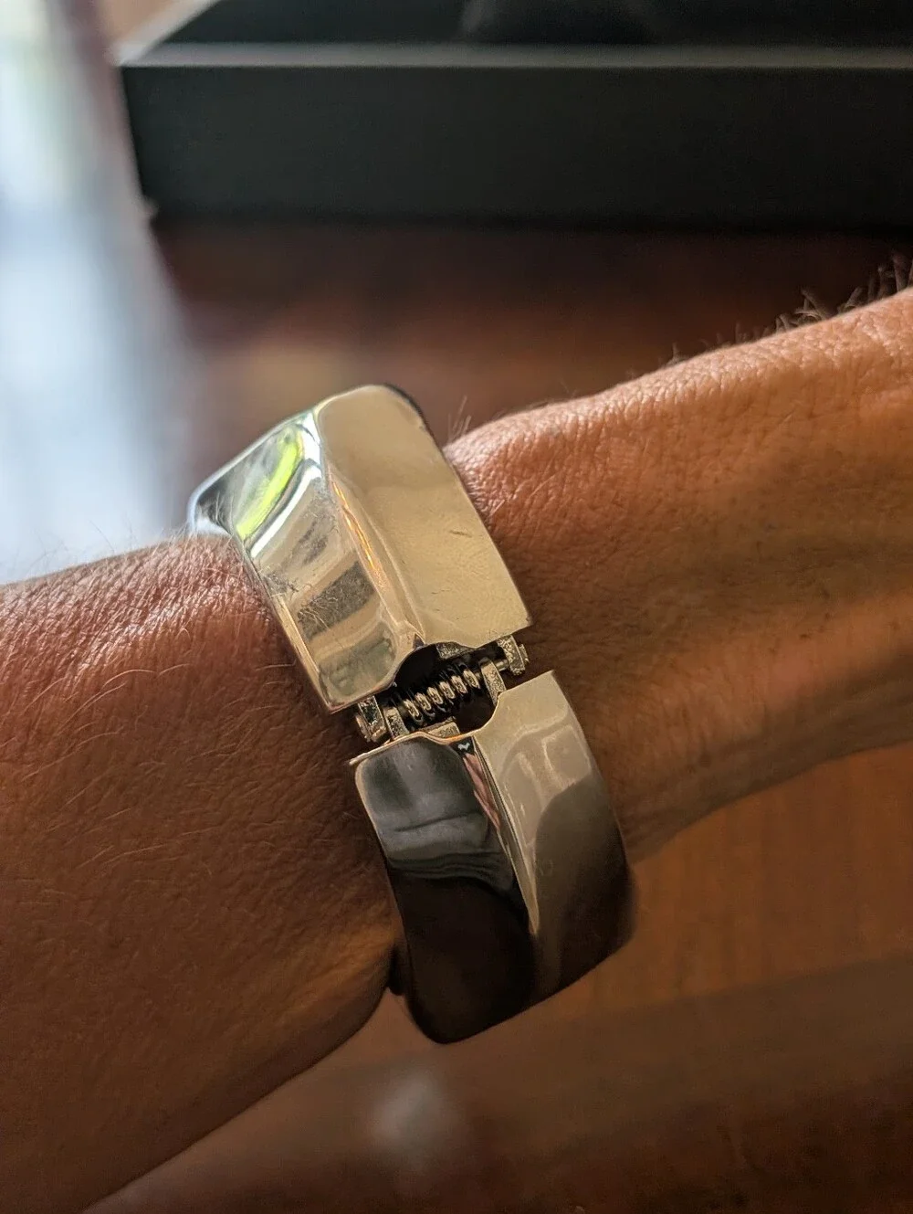 Silver Chunky Modern Style Bracelet